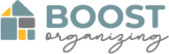 Boost Organizing logo - Professionele organizer regio Eindhoven - Structuur en overzicht creëren in huis en werk.